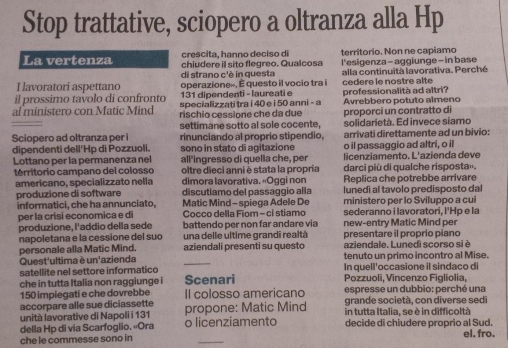 Elisabetta Froncillo, il Mattino ed. Napoli Nord venerdi 24 luglio