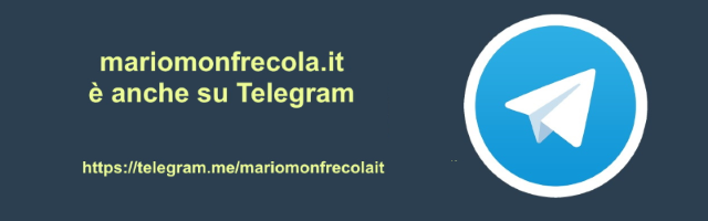 mariomonfrecola.it è anche su Telegram: unisciti al canale!