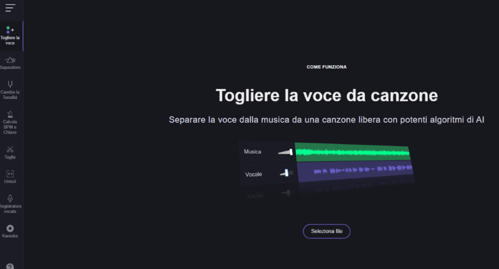 Vocalremover.org,: come dividere parole e musica in una canzone