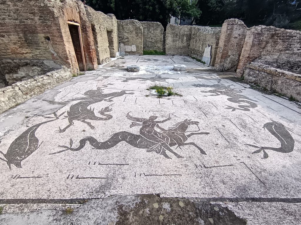 Il mosaico presente nelle terme romane di via Terracina Il mosaico presente nelle terme romane di via Terracina
